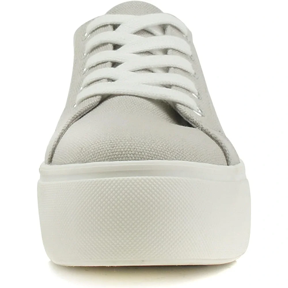 Women’s Double Deck Platform Lace Up Fashion Sneaker Light Grey Petal-G Size 6.5 - Picture 2 of 5
